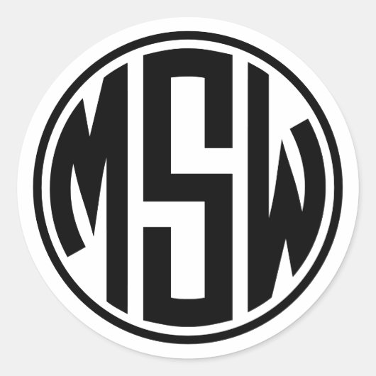 XClassicつる植物スクリプト3イニシャルモナグラムDIYカラー ラウンドシール (正面)