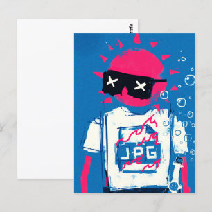 XCOPYサマーワミカッコいい&アスタイリッシュートカラフルポップ・アートのー ポストカード