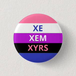 Xe/Xemの代名詞のGenderfluidの旗のバッジ 缶バッジ