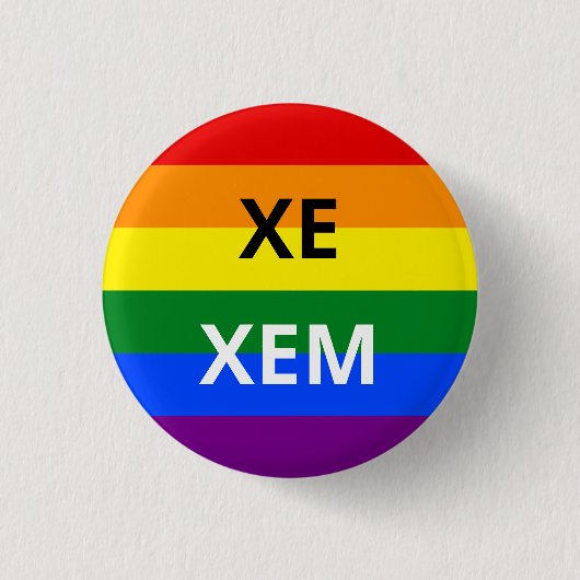 Xe/Xem代名詞レインボーバッジ 缶バッジ (正面)