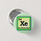 Xe Xem -周期表の個人的な性の代名詞 缶バッジ (正面&裏面)
