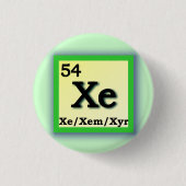 Xe Xem -周期表の個人的な性の代名詞 缶バッジ (正面)