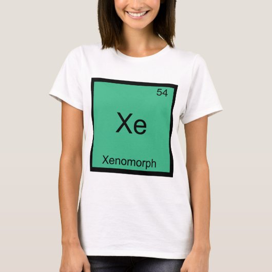 Xe - Xenomorph化学素おもしろい子シンボルティー Tシャツ (正面)