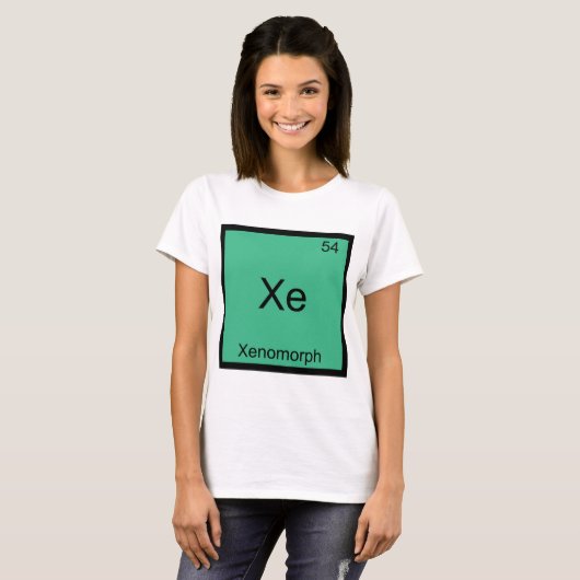 Xe - Xenomorph化学素おもしろい子シンボルティー Tシャツ (正面フル)