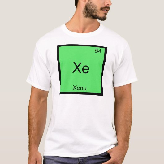Xe - Xenu化学要素の記号の周期的なおもしろい Tシャツ (正面)