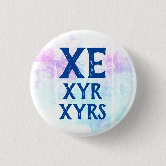 Xe Xyr Xyrs代名詞 缶バッジ (正面)