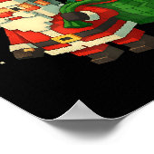Xel Santa Claus With Retro Gamer Christmas  ポスター (角)