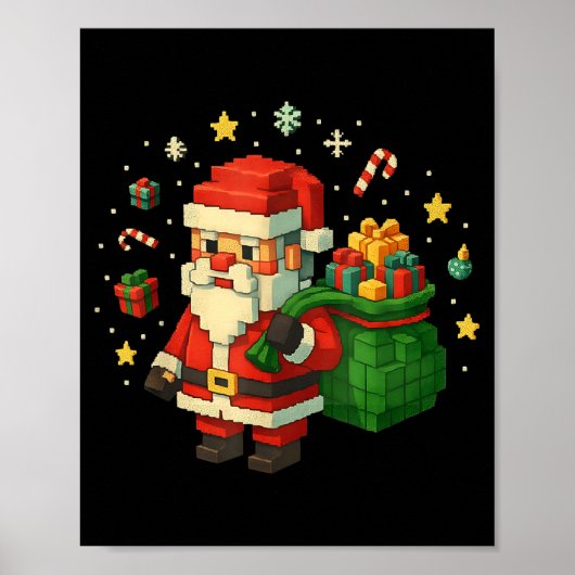 Xel Santa Claus With Retro Gamer Christmas  ポスター (正面)