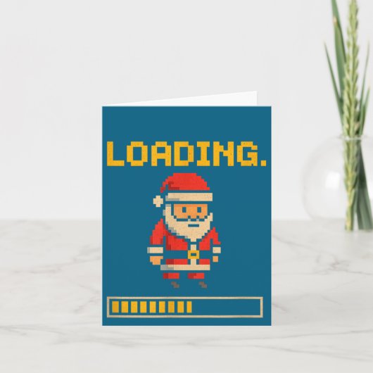Xel Santa Loading Retro Christmas Gamer Shirt  カード (正面)