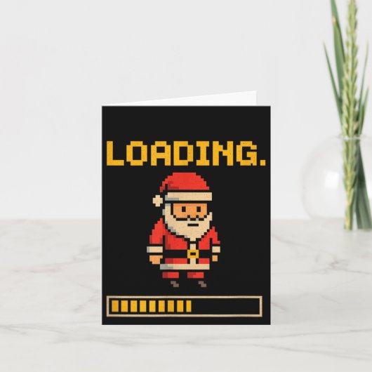 Xel Santa Loading Retro Christmas Gamer Shirt  カード (正面)