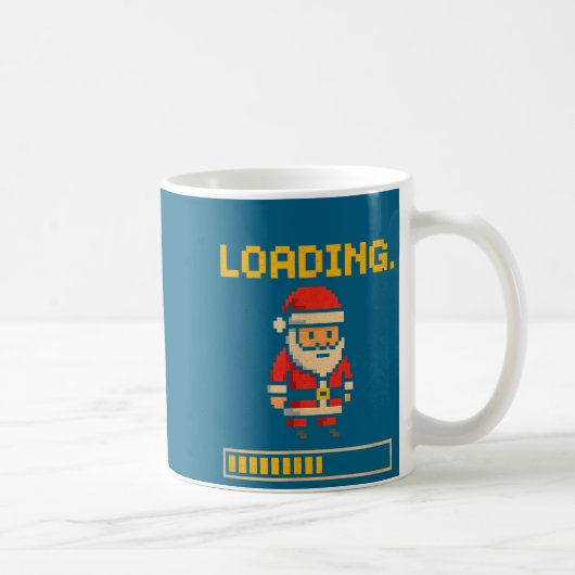 Xel Santa Loading Retro Christmas Gamer Shirt コーヒーマグカップ (右)