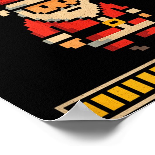 Xel Santa Loading Retro Christmas Gamer Shirt  ポスター (角)