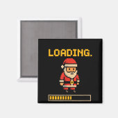 Xel Santa Loading Retro Christmas Gamer Shirt マグネット (正面/裏面)