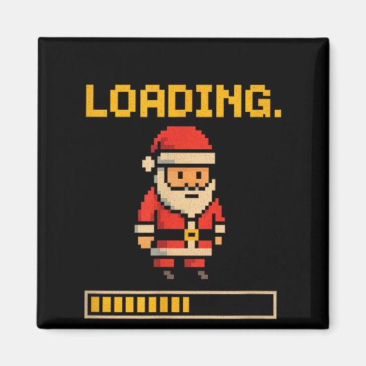 Xel Santa Loading Retro Christmas Gamer Shirt マグネット (正面)
