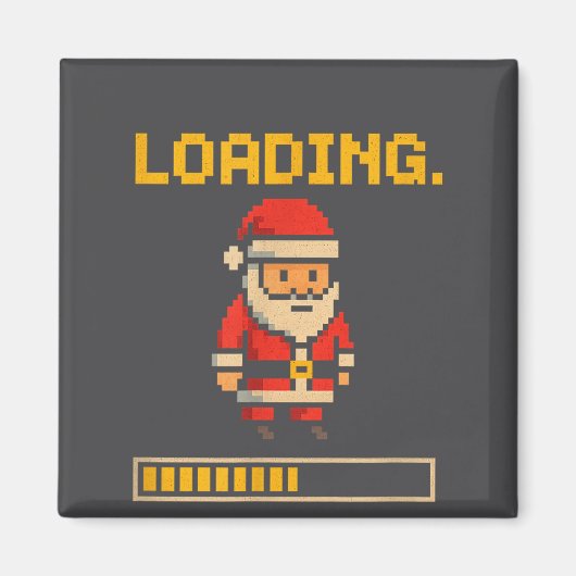 Xel Santa Loading Retro Christmas Gamer Shirt  マグネット (正面)
