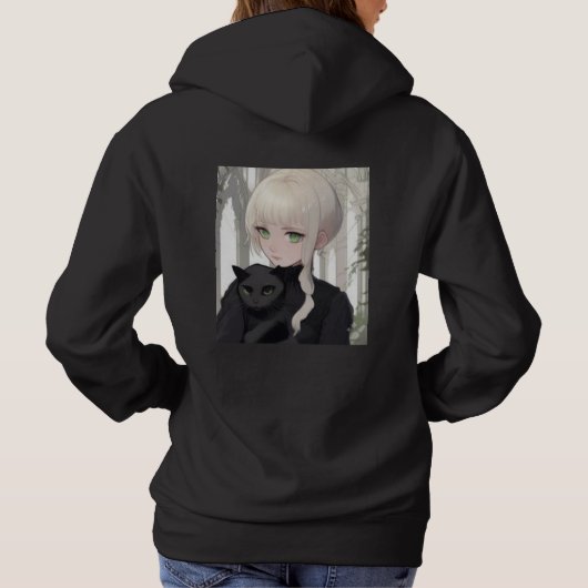 Xen Black Cat Hoodie パーカ (裏面)