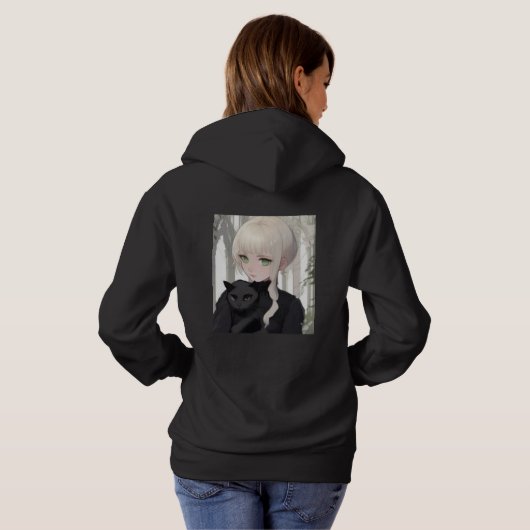 Xen Black Cat Hoodie パーカ (裏面フル)