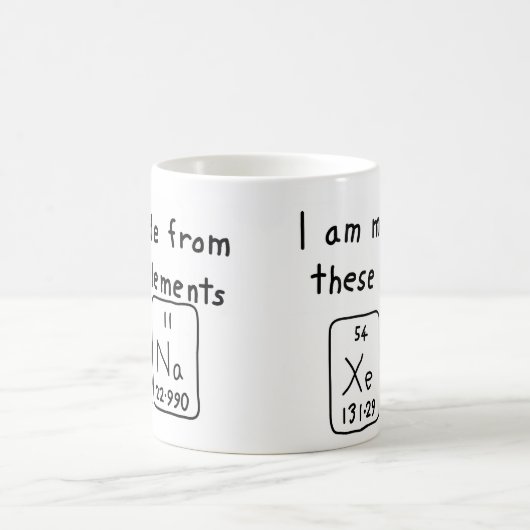 Xenaの周期表の名前のマグ コーヒーマグカップ (中央)