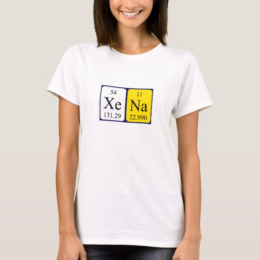 Xena期別テーブル名のシャツ Tシャツ (正面)