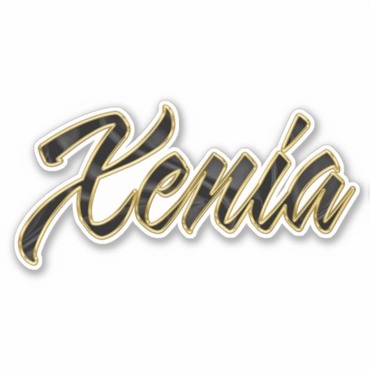 Xenia black gold Lettering Aufkleber Sticker シール (正面)