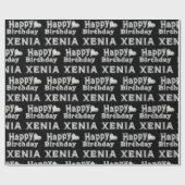 Xenia Happy Birthday silver black Geschenk papier ラッピングペーパー (フラット)