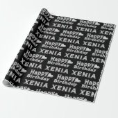 Xenia Happy Birthday silver black Geschenk papier ラッピングペーパー (アンロールド)