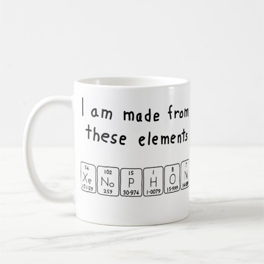 Xenophon周期テーブル名mug コーヒーマグカップ (左)