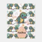 Xenotarsosaurus恐竜かわいいかわいい フリースブランケット (正面)