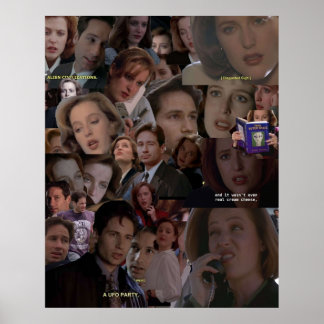 XFiles MulderとScully Collage ポスター