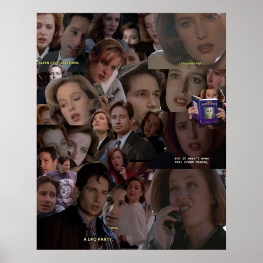 XFiles MulderとScully Collage ポスター (正面)