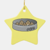 Xiaolongbao中国のなスープゆで団子の点心のパン セラミックオーナメント (正面)