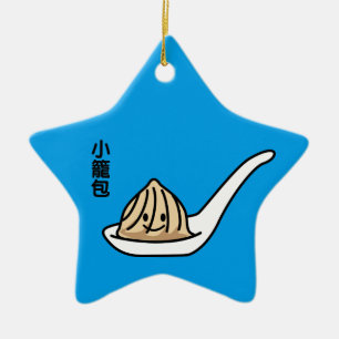 Xiaolongbao中国のなスープゆで団子の点心のパン セラミックオーナメント