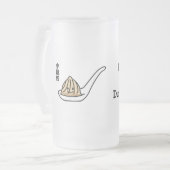 Xiaolongbao中国のなスープゆで団子の点心のパン フロストグラスビールジョッキ (正面左)