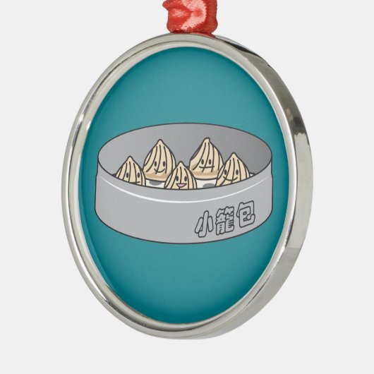 Xiaolongbao中国のなスープゆで団子の点心のパン メタルオーナメント (左)