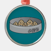 Xiaolongbao中国のなスープゆで団子の点心のパン メタルオーナメント (正面)