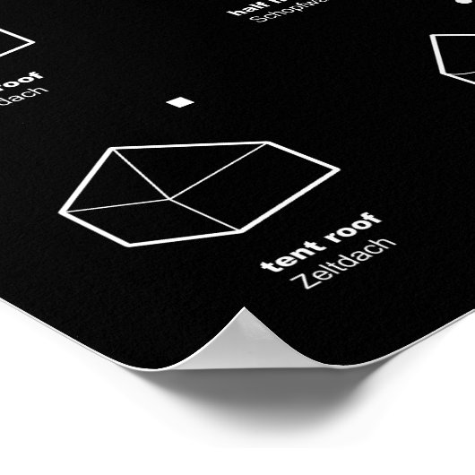 XII屋根型枠3D (EN/DE) ポスター (角)