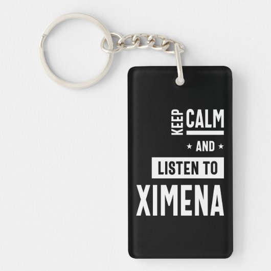 Ximena名パーソナライズされた誕生日ギフト キーホルダー (正面)