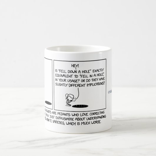 xkcd言語学者ユーモア-ジョージタウンOLE コーヒーマグカップ (中央)