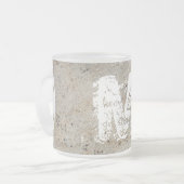 XLモノグラムストーンテクスチャイメージフロストガラスマグカップ フロストグラスマグカップ (正面左)