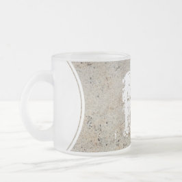 XLモノグラムストーンテクスチャイメージフロストガラスマグカップ フロストグラスマグカップ