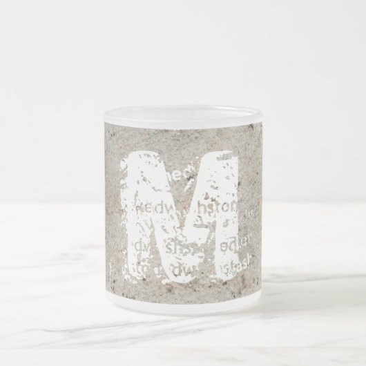 XLモノグラムストーンテクスチャイメージフロストガラスマグカップ フロストグラスマグカップ (中央)