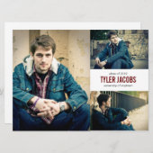 XL写真グランジ卒業発表 招待状 (正面/裏面)