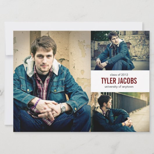 XL写真グランジ卒業発表 招待状 (正面)