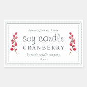XL自家製ソイキャンドルクランベリーカスタム 長方形シール (正面)
