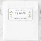 XL 手作り ソイ キャンドル 松の枝 ラベル (バッグ)