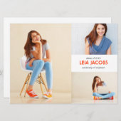 XL 3クラシック写真卒業発表 案内状 (正面/裏面)