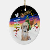 Xmasサイン - シ Shih Tzu (P) セラミックオーナメント (右)