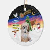 Xmasサイン - シ Shih Tzu (P) セラミックオーナメント (左)