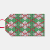 XMAS アーガイル ニット 3.5"x2" 毛糸タグ ギフトタグ (裏面横)