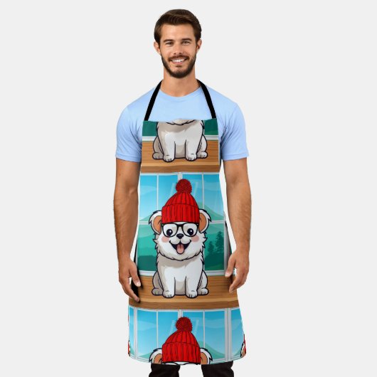 xmas エプロン (着用した状態)